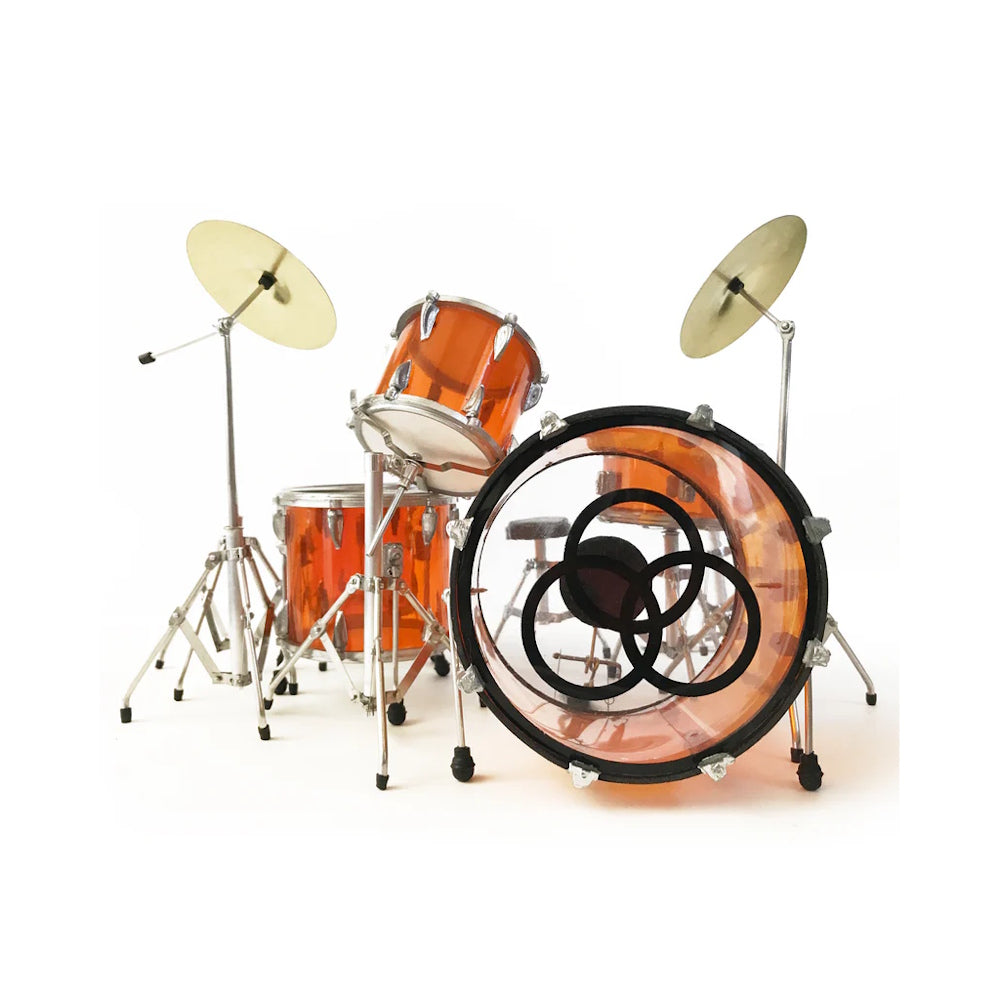LED ZEPPELIN - (公式 映画公開 記念 ) - Vistalite Transparent Amber Tribute Zep Mini Drum Set Replica Collectible